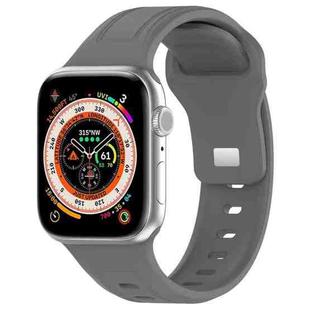 For Apple Watch 5 44mm Square Buckle Silicone Watch Band(Dark Grey)