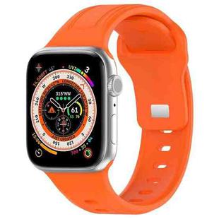 For Apple Watch 4 44mm Square Buckle Silicone Watch Band(Orange)