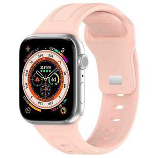 For Apple Watch SE 2023 44mm Square Buckle Silicone Watch Band(Light Pink)