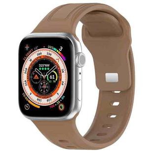 For Apple Watch 9 45mm Square Buckle Silicone Watch Band(Brown)