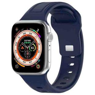 For Apple Watch 9 41mm Square Buckle Silicone Watch Band(Midnight Blue)