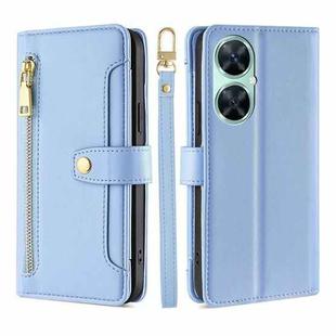 For Huawei Enjoy 60 Pro / nova 11i Lite Sheep Texture Cross-body Zipper Wallet Leather Phone Case(Blue)