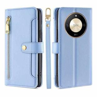 For Honor X50 5G Lite Sheep Texture Cross-body Zipper Wallet Leather Phone Case(Blue)