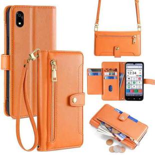For ZTE Kantan Sumaho 4 A402ZT Sheep Texture Cross-body Zipper Wallet Leather Phone Case(Orange)