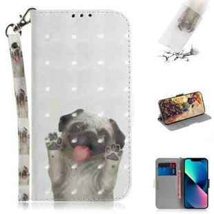For iPhone 15 Plus 3D Colored Horizontal Flip Leather Phone Case(Pug)