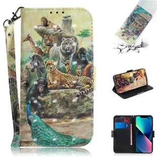 For iPhone 15 Plus 3D Colored Horizontal Flip Leather Phone Case(Zoo)