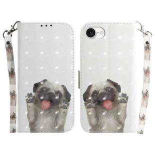 For iPhone SE 2024 3D Colored Horizontal Flip Leather Phone Case(Pug)