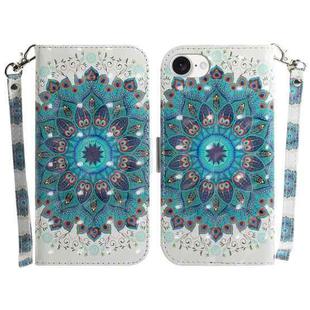 For iPhone SE 2024 3D Colored Horizontal Flip Leather Phone Case(Peacock Wreath)