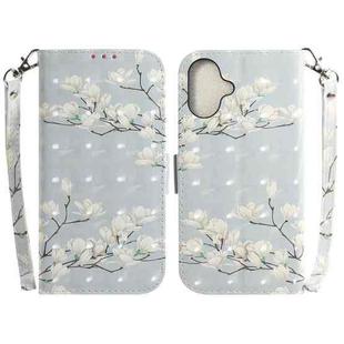 For iPhone 16 Plus 3D Colored Horizontal Flip Leather Phone Case(Magnolia)