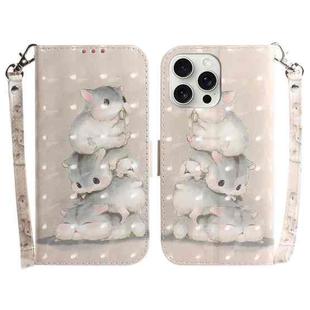 For iPhone 16 Pro Max 3D Colored Horizontal Flip Leather Phone Case(Squirrels)