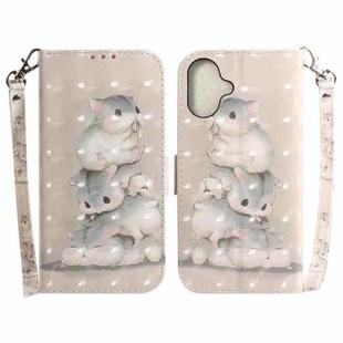 For iPhone 16 3D Colored Horizontal Flip Leather Phone Case(Squirrels)