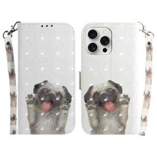 For iPhone 16 Pro 3D Colored Horizontal Flip Leather Phone Case(Pug)