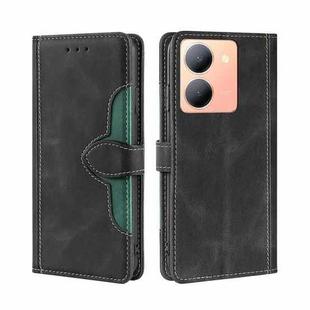 For vivo Y78 5G Skin Feel Magnetic Buckle Leather Phone Case(Black)