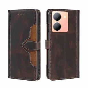 For vivo Y78 5G Skin Feel Magnetic Buckle Leather Phone Case(Brown)