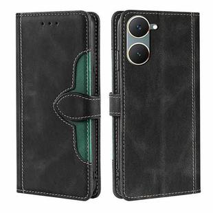 For vivo Y03 4G Skin Feel Magnetic Buckle Leather Phone Case(Black)