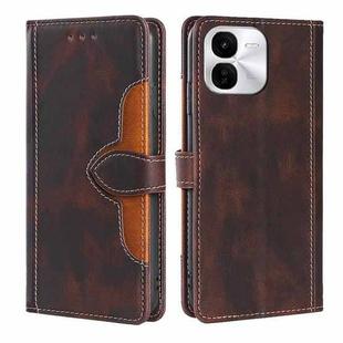 For vivo iQOO Z9x 5G Skin Feel Magnetic Buckle Leather Phone Case(Brown)