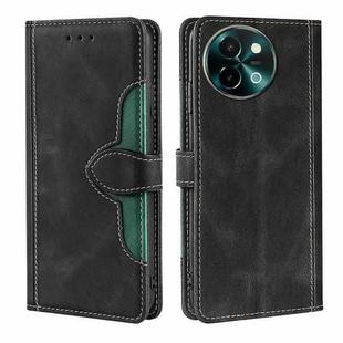 For vivo Y38 5G / T3x 5G Global Skin Feel Magnetic Buckle Leather Phone Case(Black)