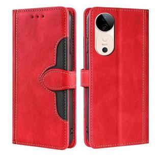 For vivo S19 5G Skin Feel Magnetic Buckle Leather Phone Case(Red)