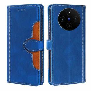 For vivo X100s Skin Feel Magnetic Buckle Leather Phone Case(Blue)