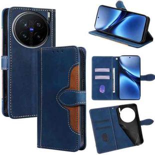 For vivo X200 Pro 5G Skin Feel Magnetic Buckle Leather Phone Case(Blue)