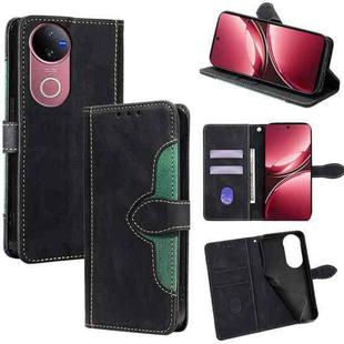 For vivo V50 5G Skin Feel Magnetic Buckle Leather Phone Case(Black)
