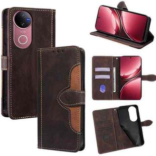 For vivo V50 5G Skin Feel Magnetic Buckle Leather Phone Case(Brown)