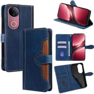 For vivo V50 5G Skin Feel Magnetic Buckle Leather Phone Case(Blue)