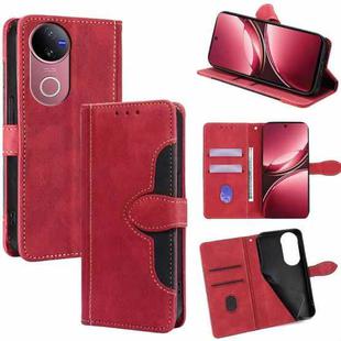 For vivo V50 5G Skin Feel Magnetic Buckle Leather Phone Case(Red)