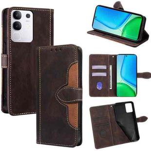 For vivo Y29 4G Global Skin Feel Magnetic Buckle Leather Phone Case(Brown)