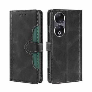 For Honor 90 5G Skin Feel Magnetic Buckle Leather Phone Case(Black)