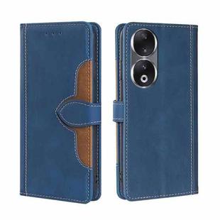 For Honor 90 5G Skin Feel Magnetic Buckle Leather Phone Case(Blue)
