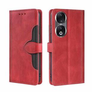 For Honor 90 5G Skin Feel Magnetic Buckle Leather Phone Case(Red)