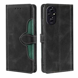 For Honor 200 5G Skin Feel Magnetic Buckle Leather Phone Case(Black)