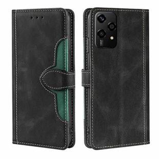 For Honor 200 Lite 5G Global Skin Feel Magnetic Buckle Leather Phone Case(Black)