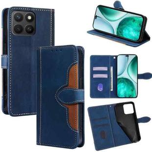 For Honor X8c 4G Skin Feel Magnetic Buckle Leather Phone Case(Blue)