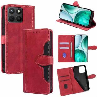 For Honor X8c 4G Skin Feel Magnetic Buckle Leather Phone Case(Red)