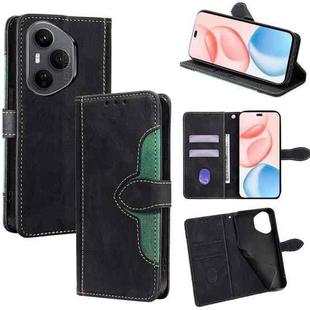 For Honor 400 Pro Global 160.8mm Skin Feel Magnetic Buckle Leather Phone Case(Black)