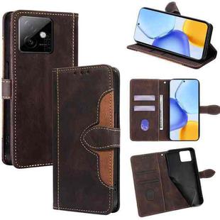 For Honor X60 GT 5G Skin Feel Magnetic Buckle Leather Phone Case(Brown)