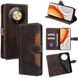 For Honor X70 5G Skin Feel Magnetic Buckle Leather Phone Case(Brown)