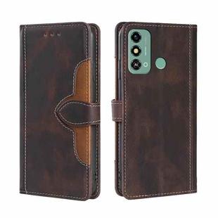 For ZTE Blade A53 4G Skin Feel Magnetic Buckle Leather Phone Case(Brown)