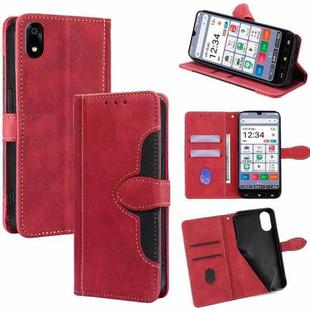For ZTE Kantan Sumaho 4 A402ZT Skin Feel Magnetic Buckle Leather Phone Case(Red)