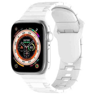 For Apple Watch 6 40mm Square Buckle Armor Style Silicone Watch Band(White)