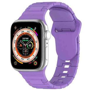 For Apple Watch 38mm Square Buckle Armor Style Silicone Watch Band(Purple)