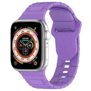 For Apple Watch SE 2023 44mm Square Buckle Armor Style Silicone Watch Band(Purple)