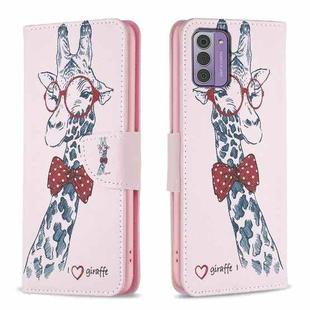 For Nokia G42 Colored Drawing Pattern Leather Phone Case(Giraffe)