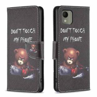 For Nokia C110 Colored Drawing Pattern Leather Phone Case(Bear)