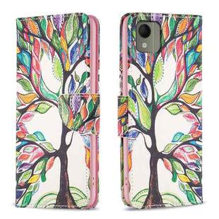 For Nokia C110 Colored Drawing Pattern Leather Phone Case(Tree Life)