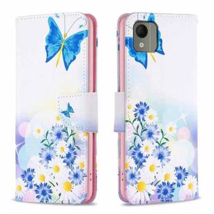 For Nokia C110 Colored Drawing Pattern Leather Phone Case(Butterfly Love)