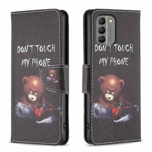 For Nokia G310 Colored Drawing Pattern Leather Phone Case(Bear)