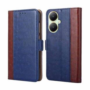 For vivo Y35+ 5G Ostrich Texture Horizontal Flip Leather Phone Case(Blue)